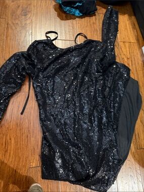 Black Sequin Maxi Dress with Long Sleeves